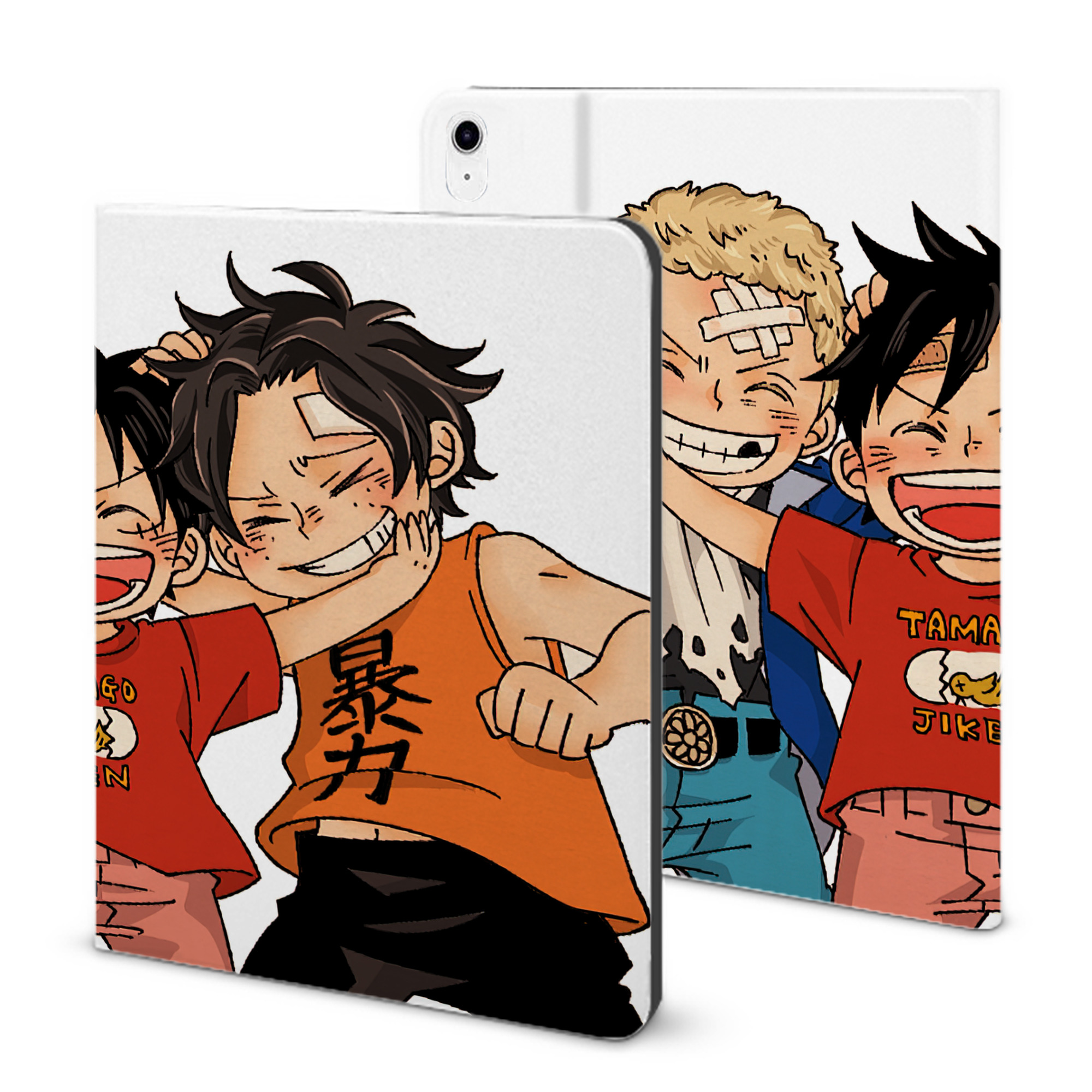 （画像用） ワンピース ONE PIECE IPad ケース ブック型 PUレザー TPU 耐衝撃 軽量 薄型 ペン収納なし 全面保護 IPad 各モデル対応
